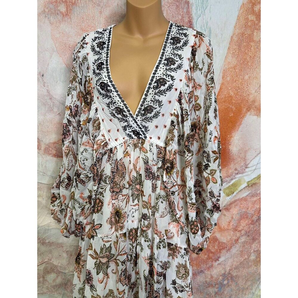Anthropologie V-Neck Long-Sleeve Maxi Dress - Picture 12 of 14